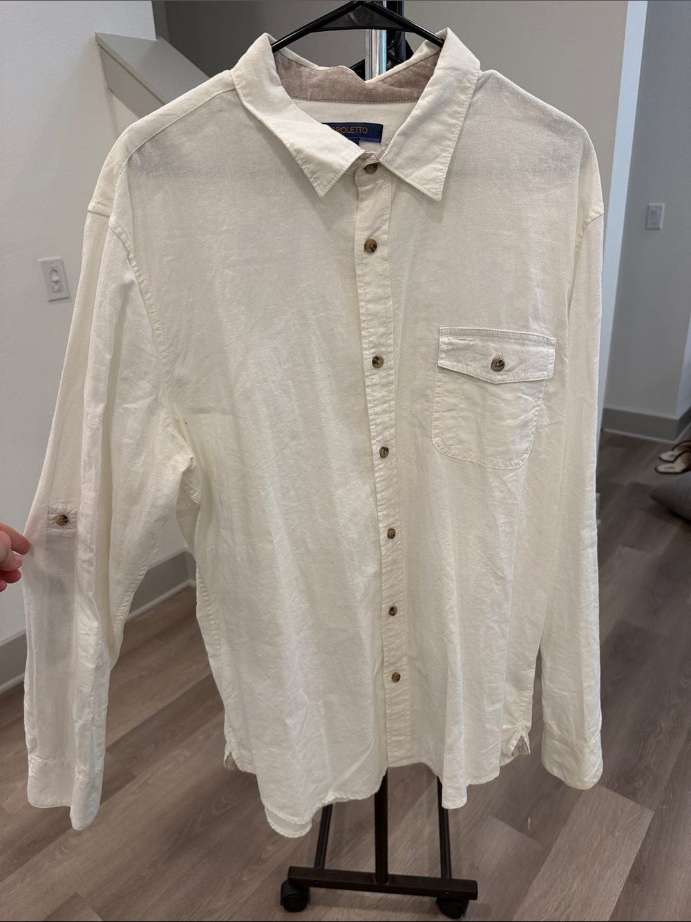 Broletto Classic Linen-Blend Button-Up Shirt - Cream